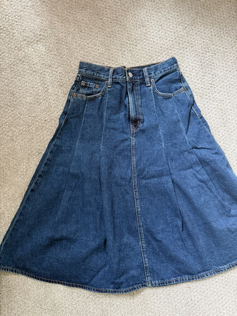 Levi's Dark Blue Denim Midi Skirt